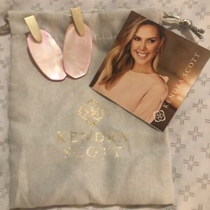 Used Kendra Scott Aragon Rose Quartz Earrings